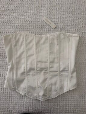 NWT Olivaceous Ivory Strapless Satin Corset Sz Medium